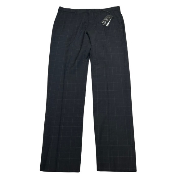 Armani Exchange Slim Fit Dress Pants Mens 36x34 Black‎ Windowpane $225 - Picture 1 of 11